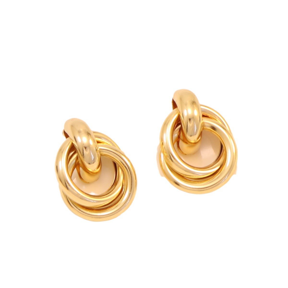 Ivory Geometric Combination Earrings