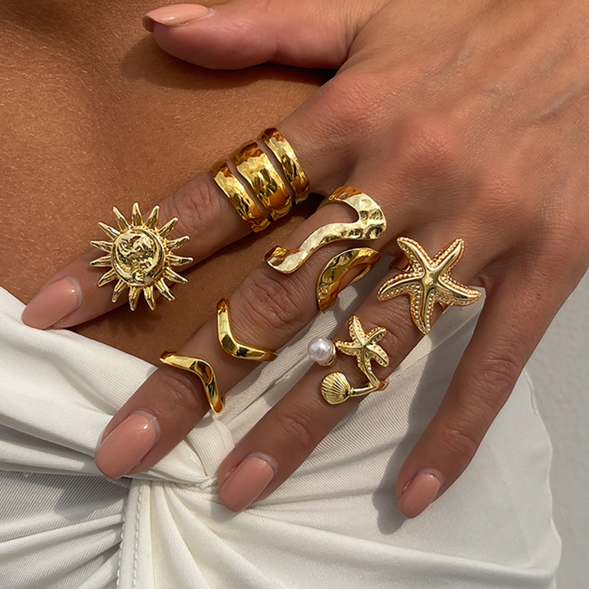 Ivory Line Rings