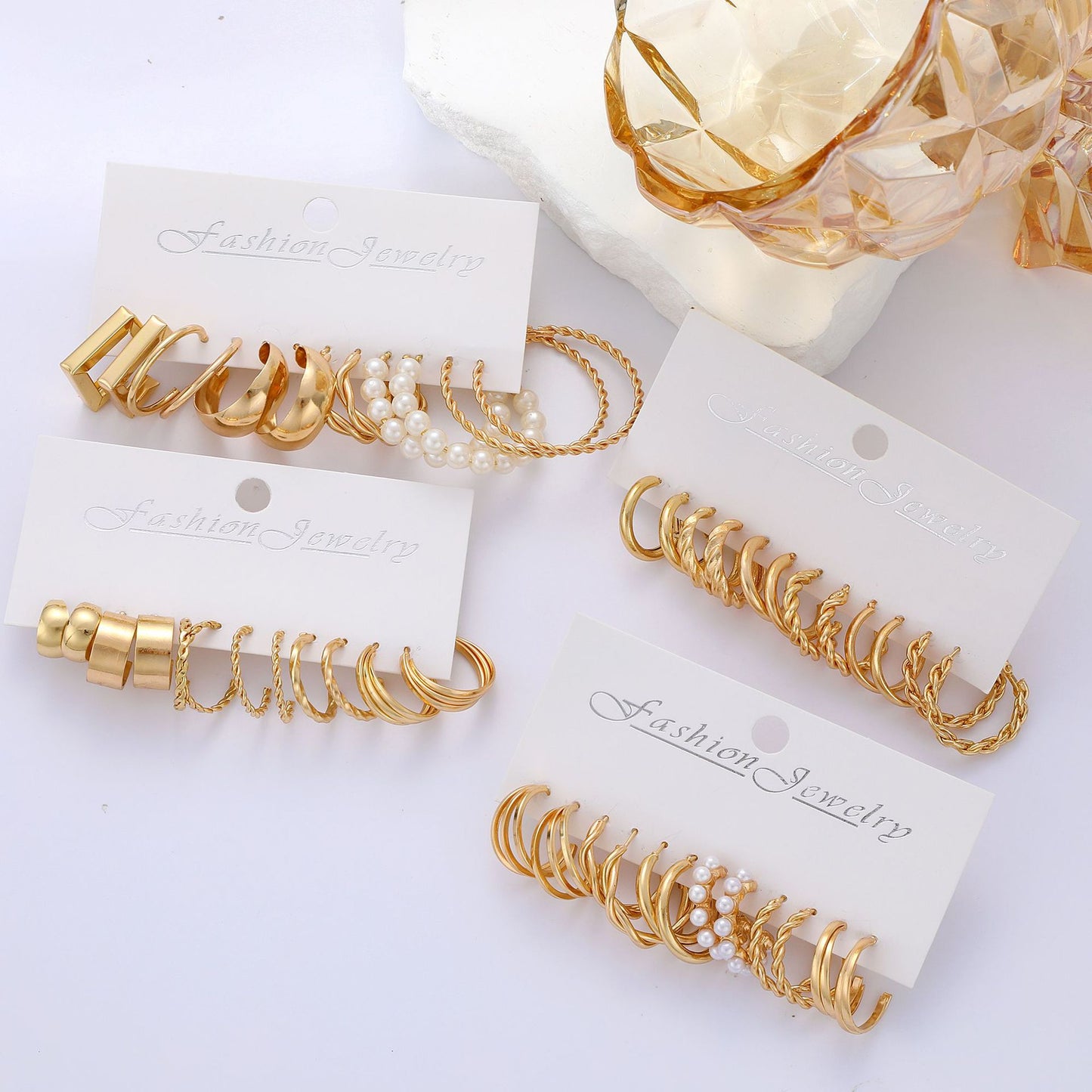 Fleur Hoop & Pearl Earrings