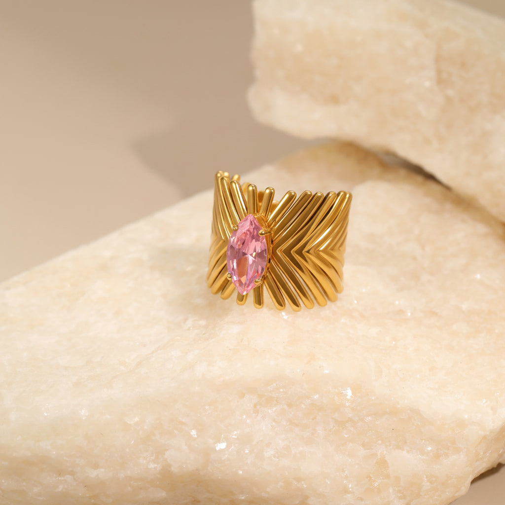 Céleste pink Hearts Ring