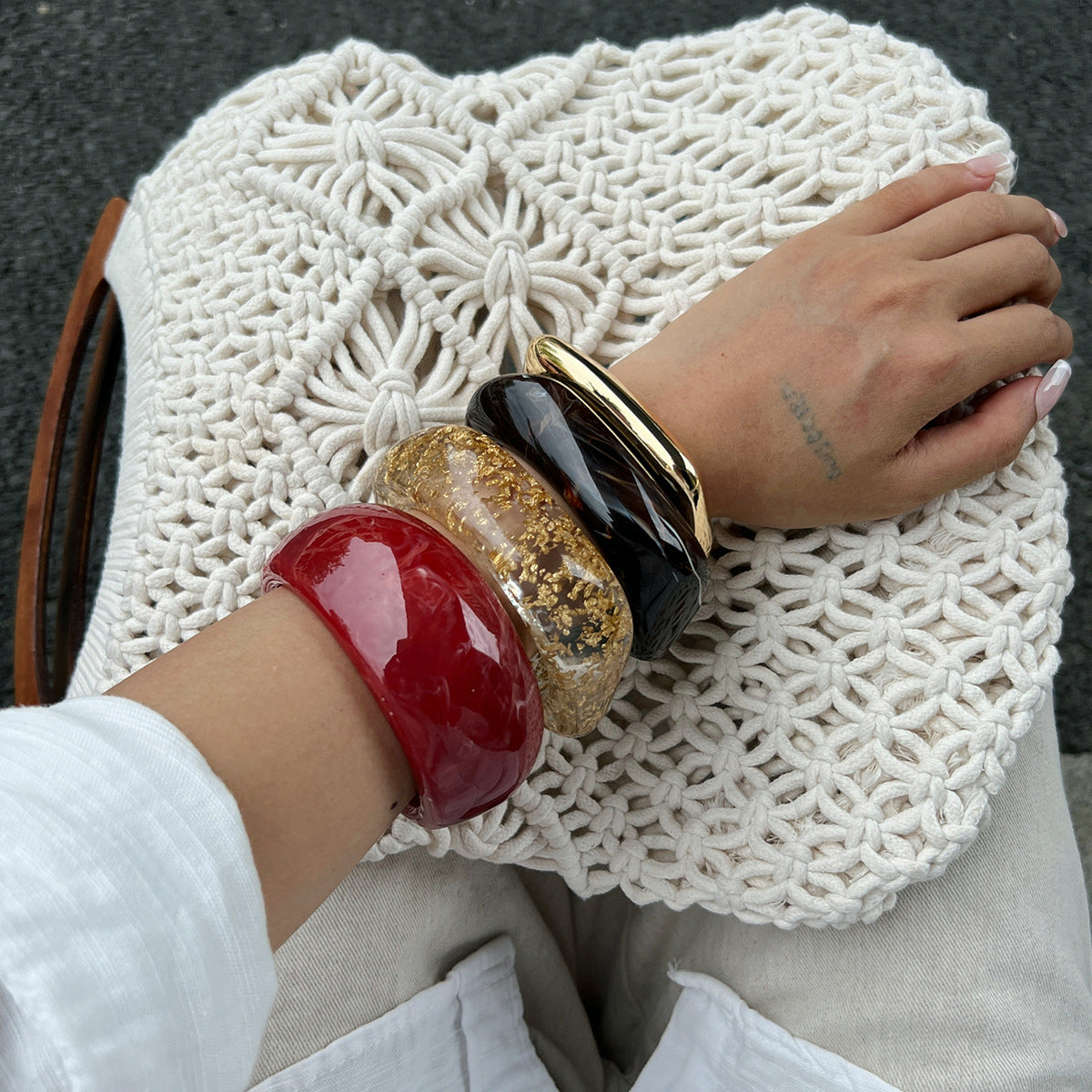 Lune Resin Chunky Bangle