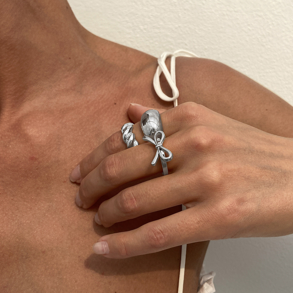 Ivory Line Rings