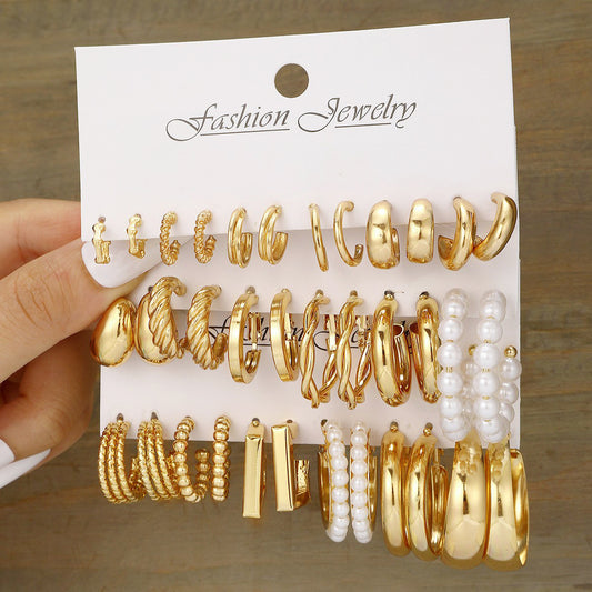 Céleste pearl & Hoop Earrings