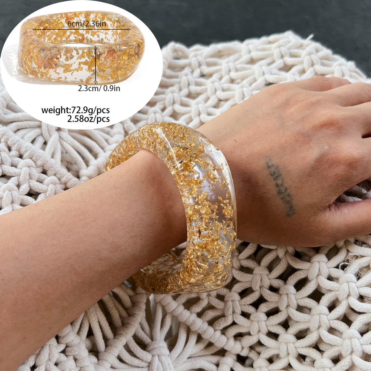 Lune Resin Chunky Bangle