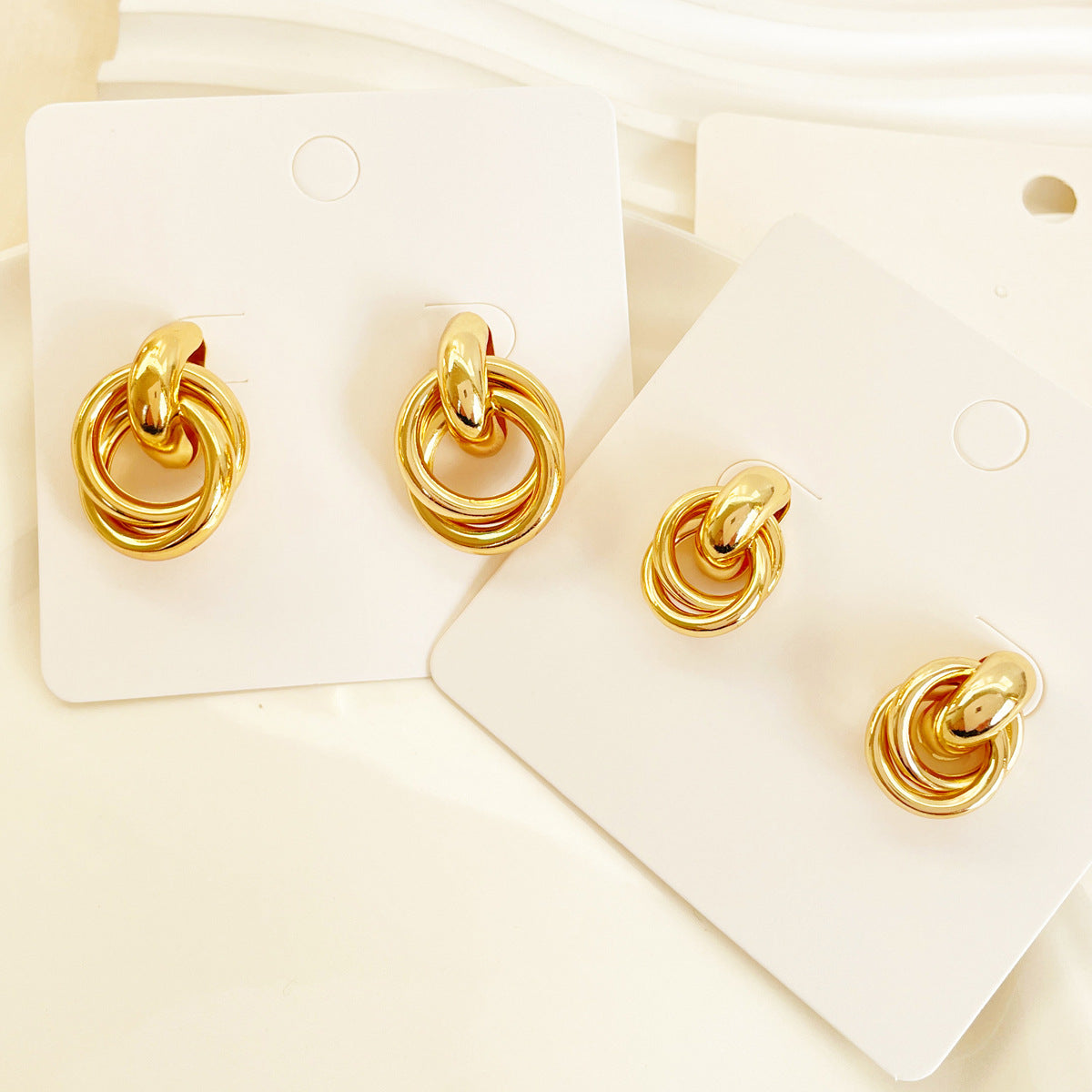 Ivory Geometric Combination Earrings