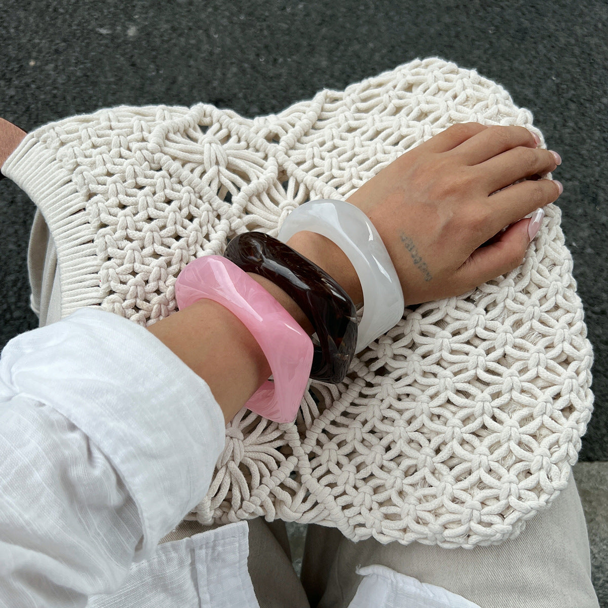 Lune Resin Chunky Bangle