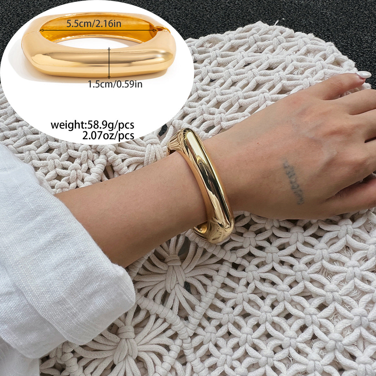 Lune Resin Chunky Bangle