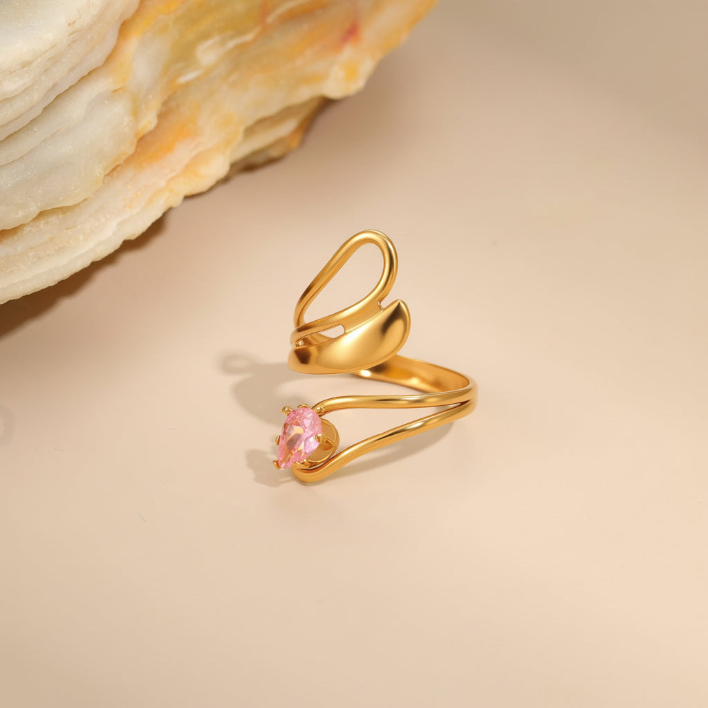 Céleste pink Hearts Ring