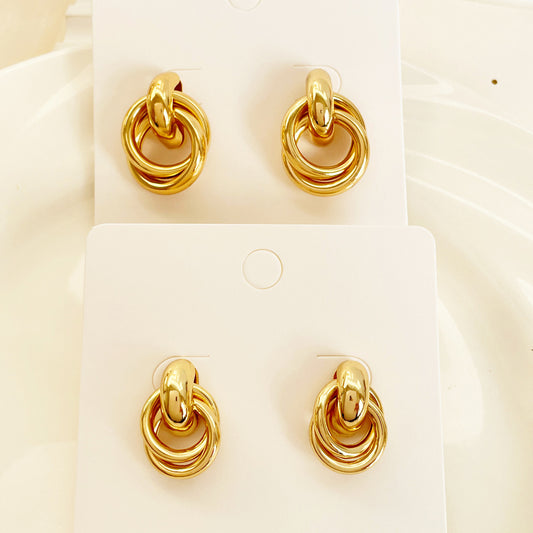Ivory Geometric Combination Earrings