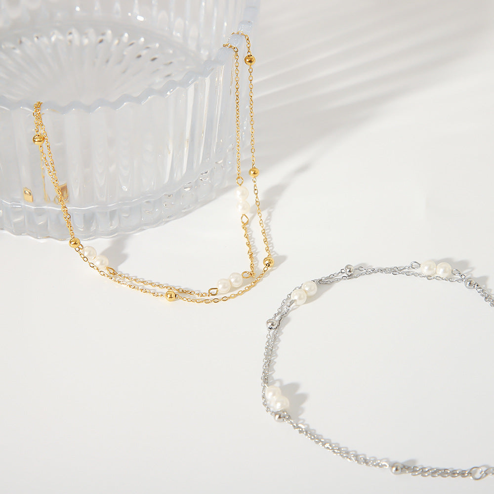 Céleste Simple Pearl Anklet