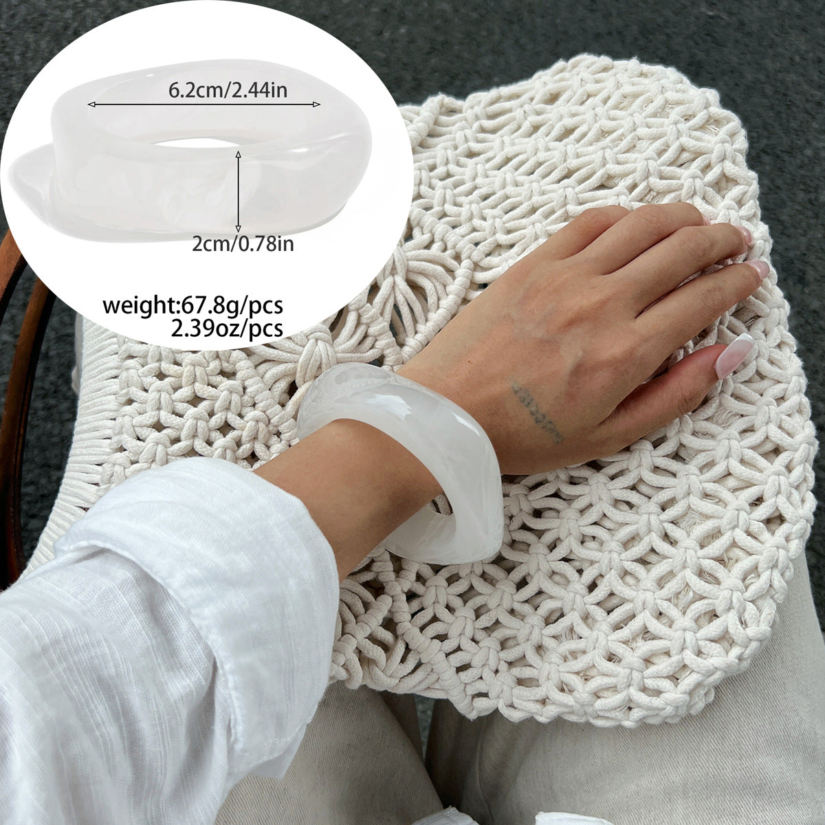 Lune Resin Chunky Bangle