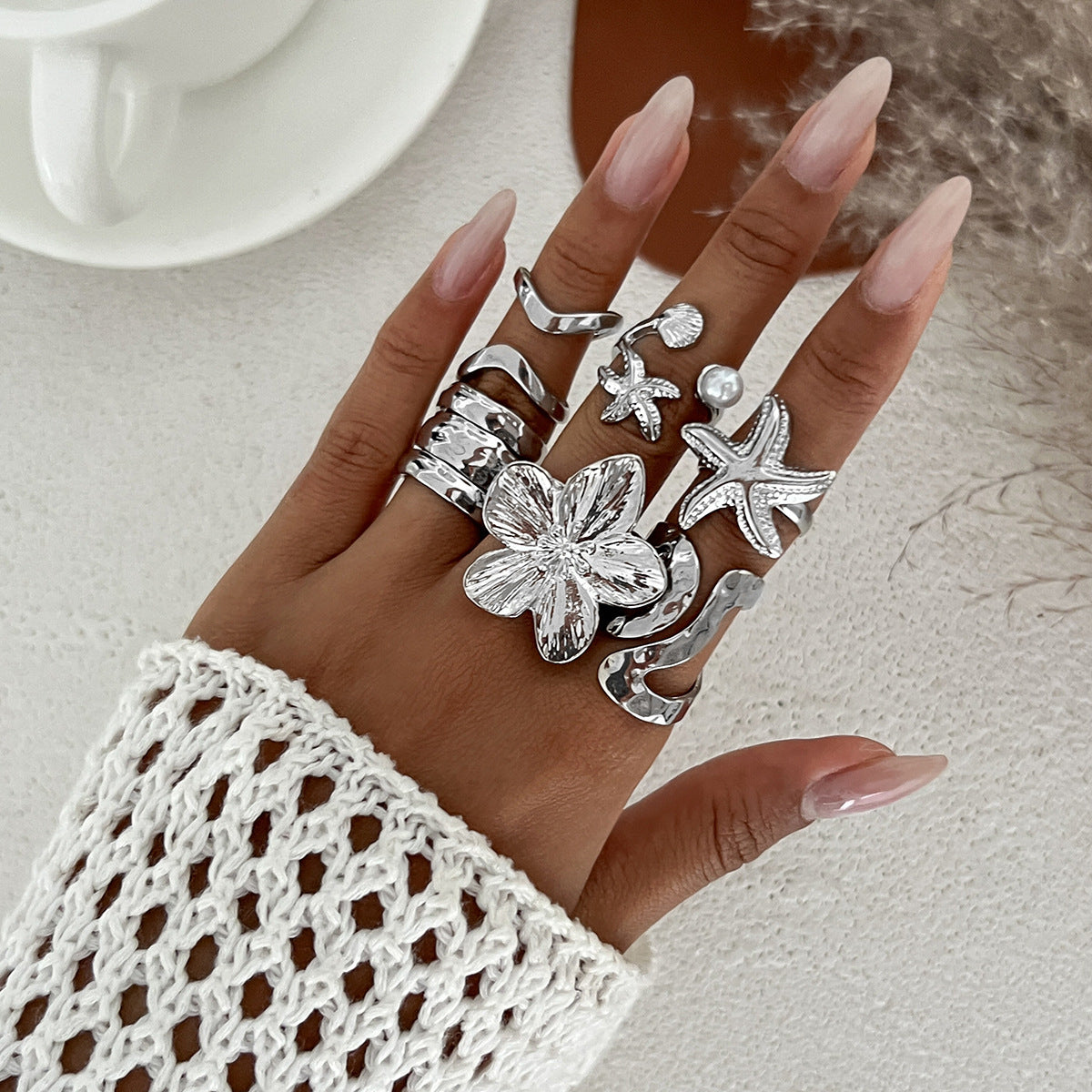 Ivory Line Rings