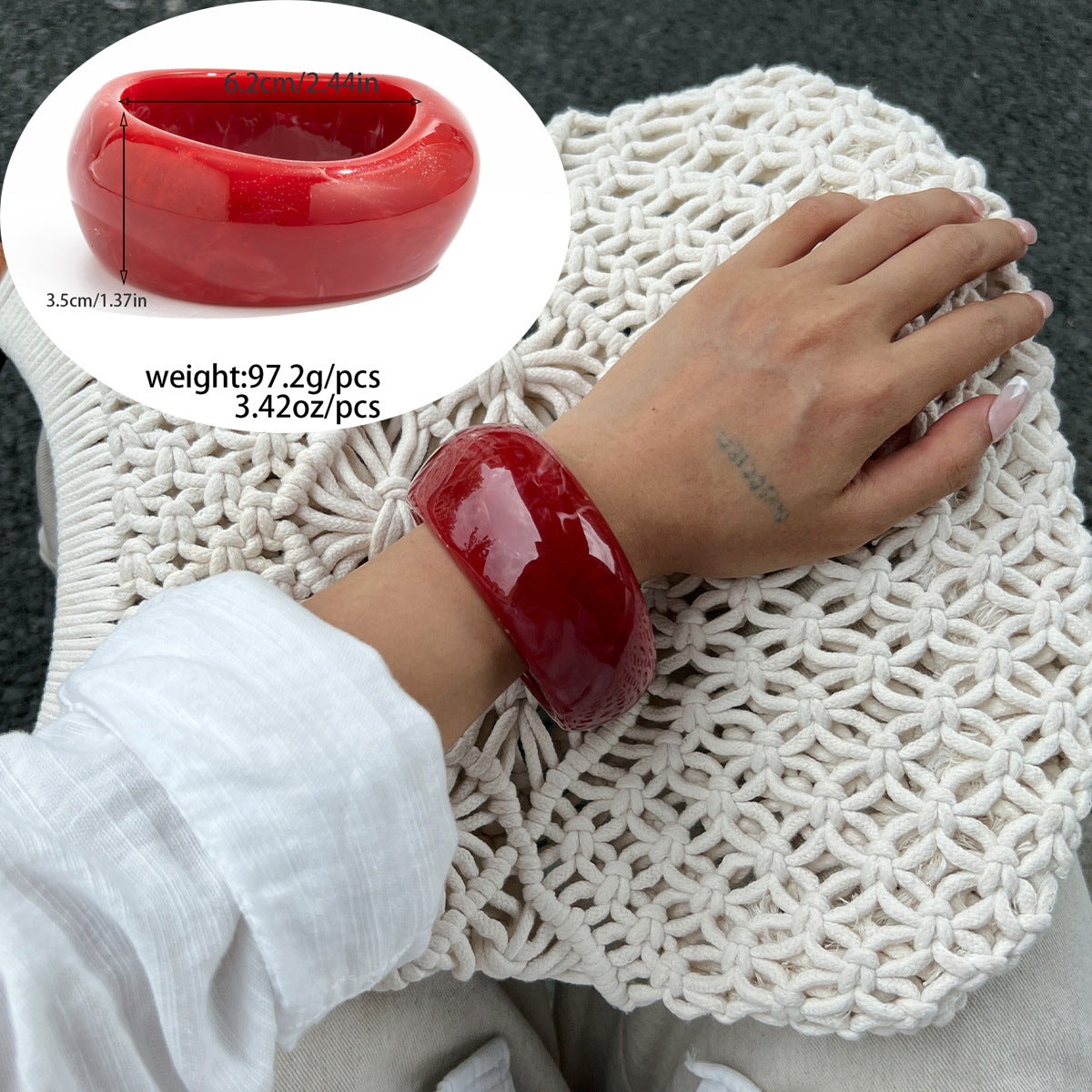 Lune Resin Chunky Bangle