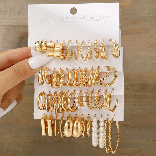Fleur Hoop & Pearl Earrings