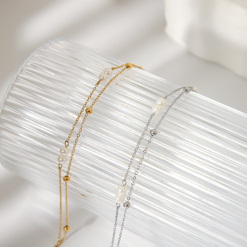 Céleste Simple Pearl Anklet