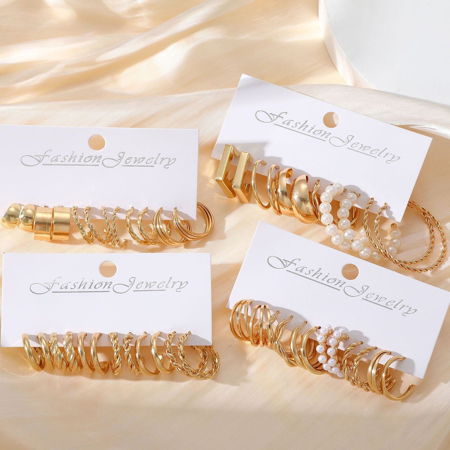 Fleur Hoop & Pearl Earrings