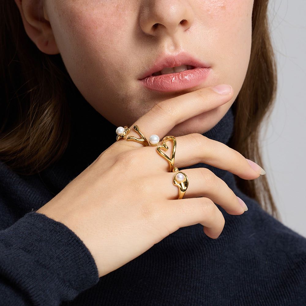 Élan Open Pearl Ring