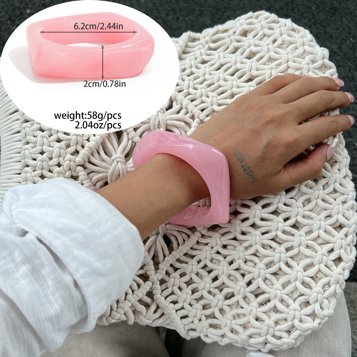 Lune Resin Chunky Bangle