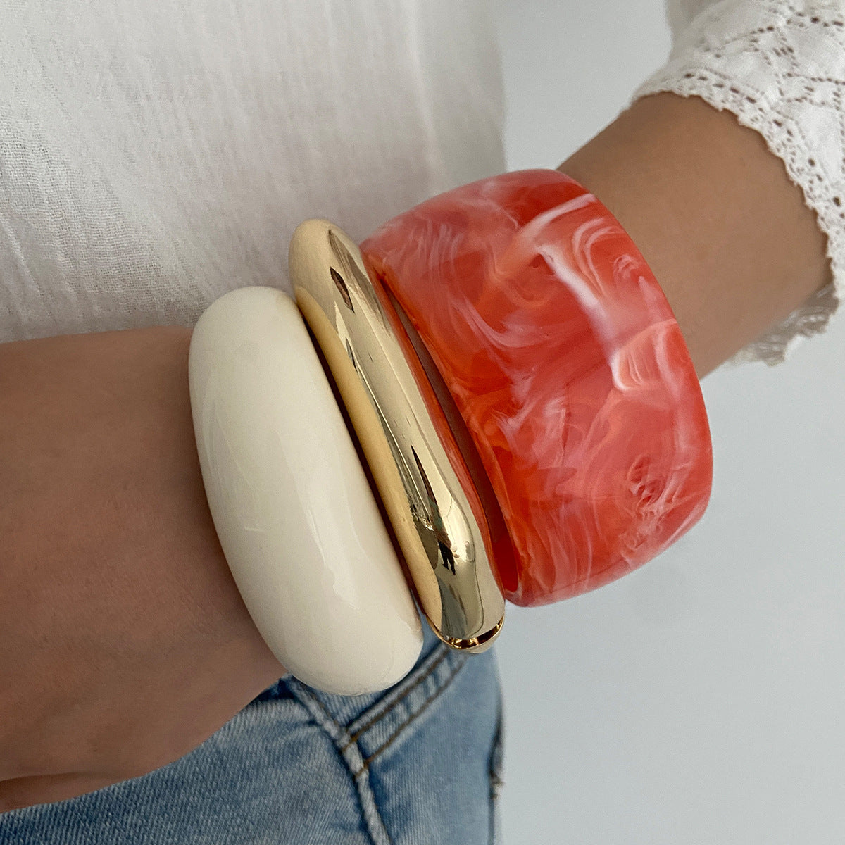 Lune Resin Chunky Bangle