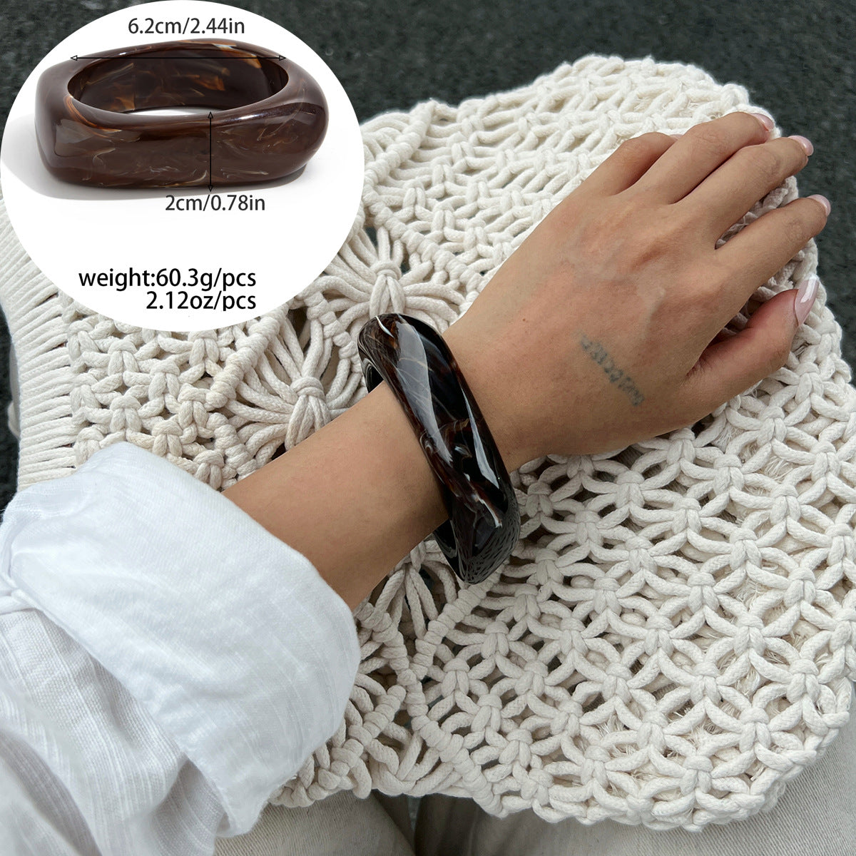 Lune Resin Chunky Bangle