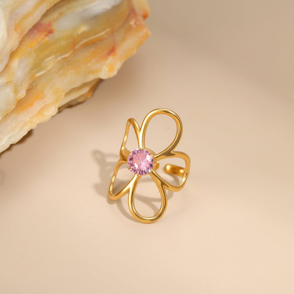 Céleste pink Hearts Ring