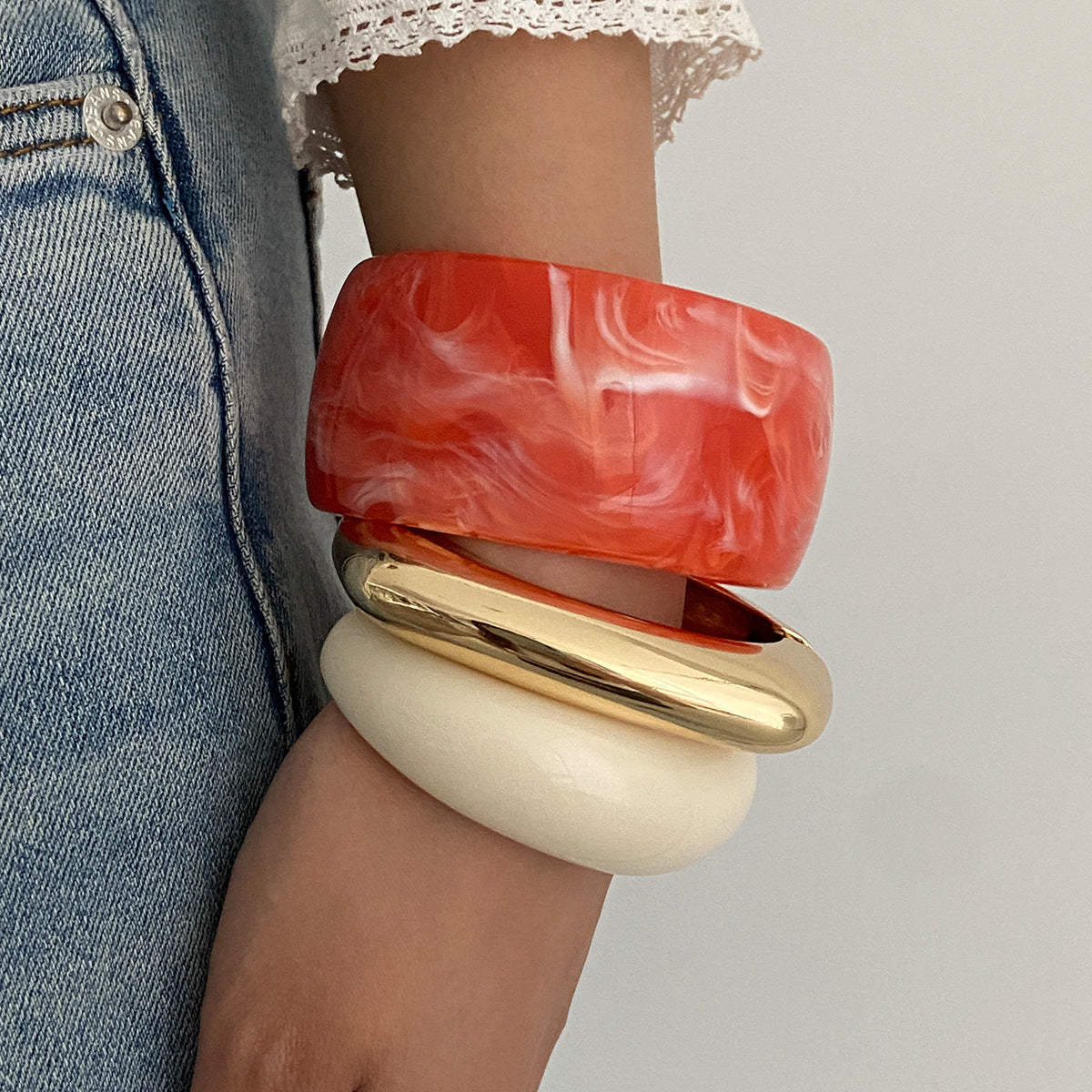 Lune Resin Chunky Bangle