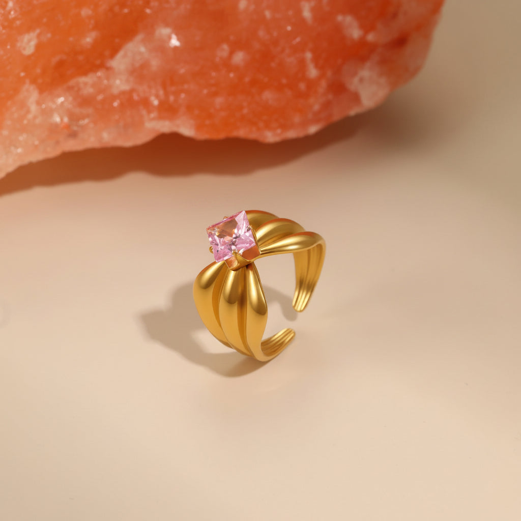 Céleste pink Hearts Ring