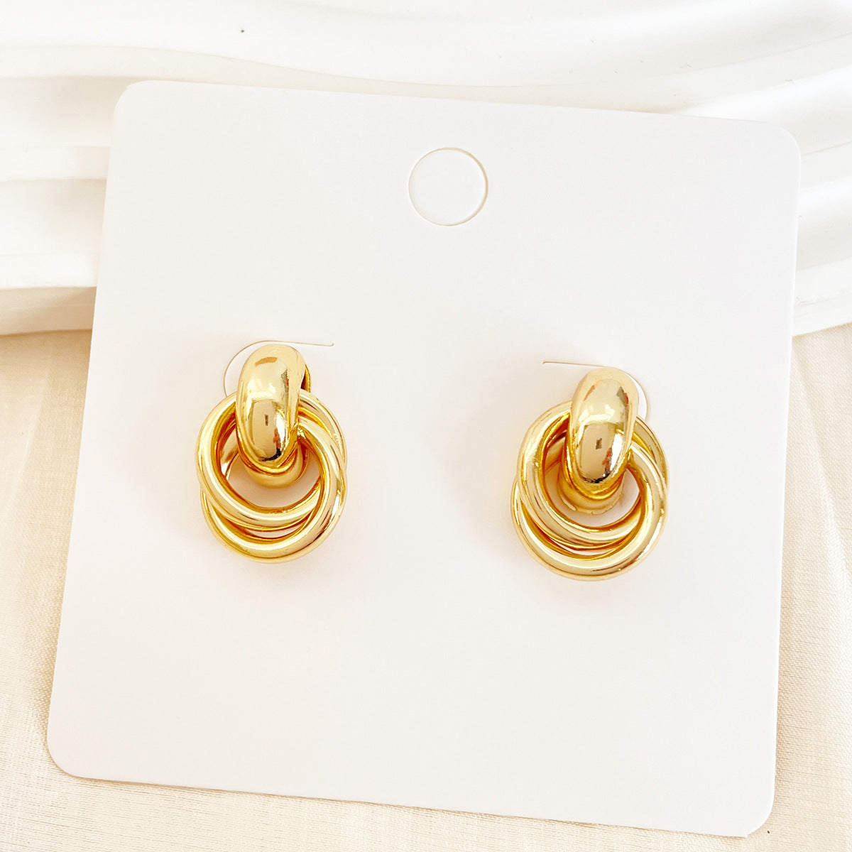 Ivory Geometric Combination Earrings