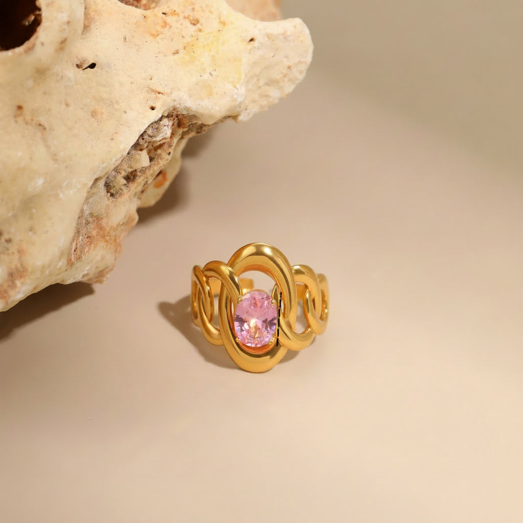Céleste pink Hearts Ring