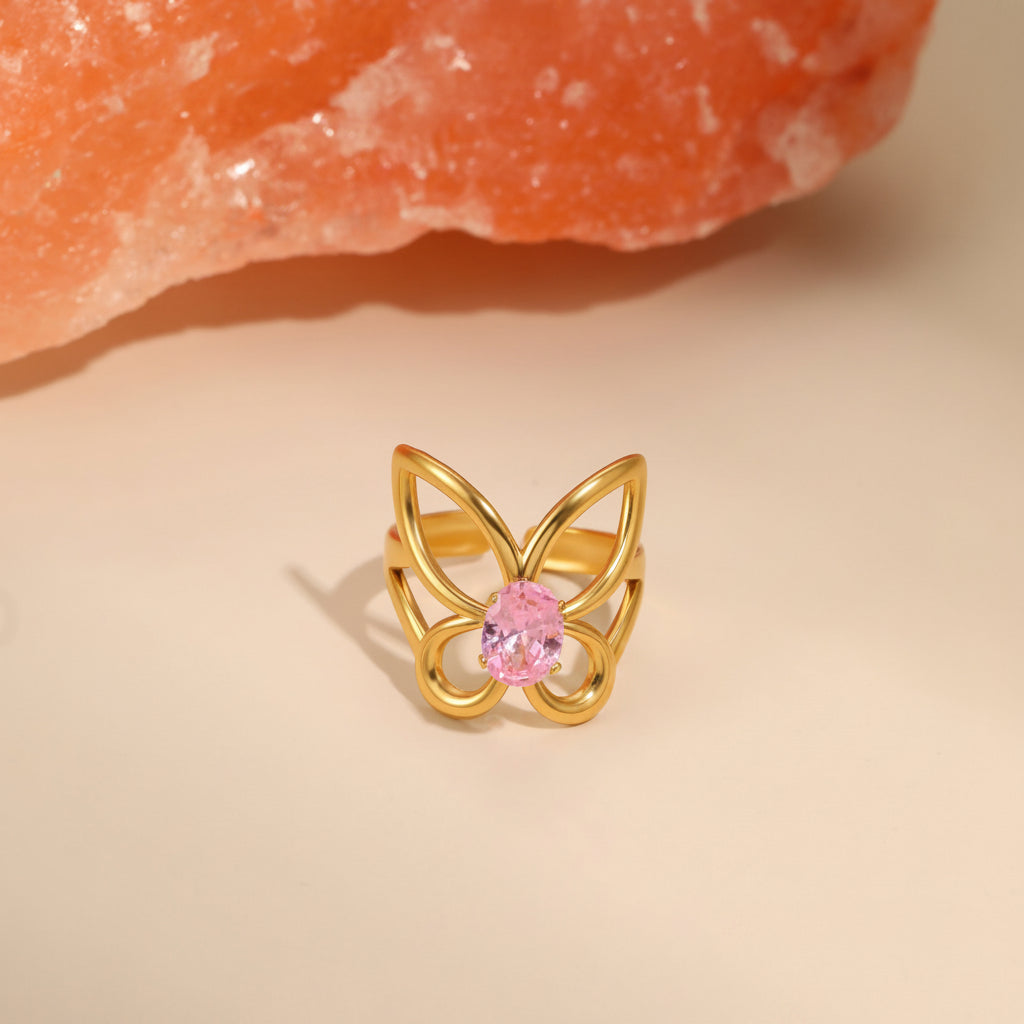 Céleste pink Hearts Ring